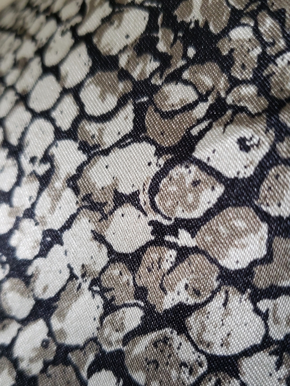 Vintage Notations Silky Snake Print Button Down Blouse Grey White Petite Small - Picture 13 of 15